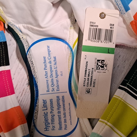 Anne Cole Mid Rise Bikini Swim Bottom Clear Water Stripe Print - Picture 9 of 9